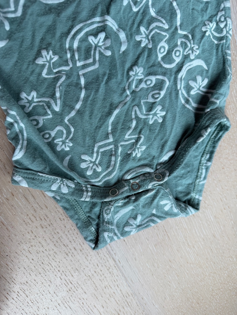 Spearmint Love Gecko Print Sleeveless Onesie - Picture 4 of 5